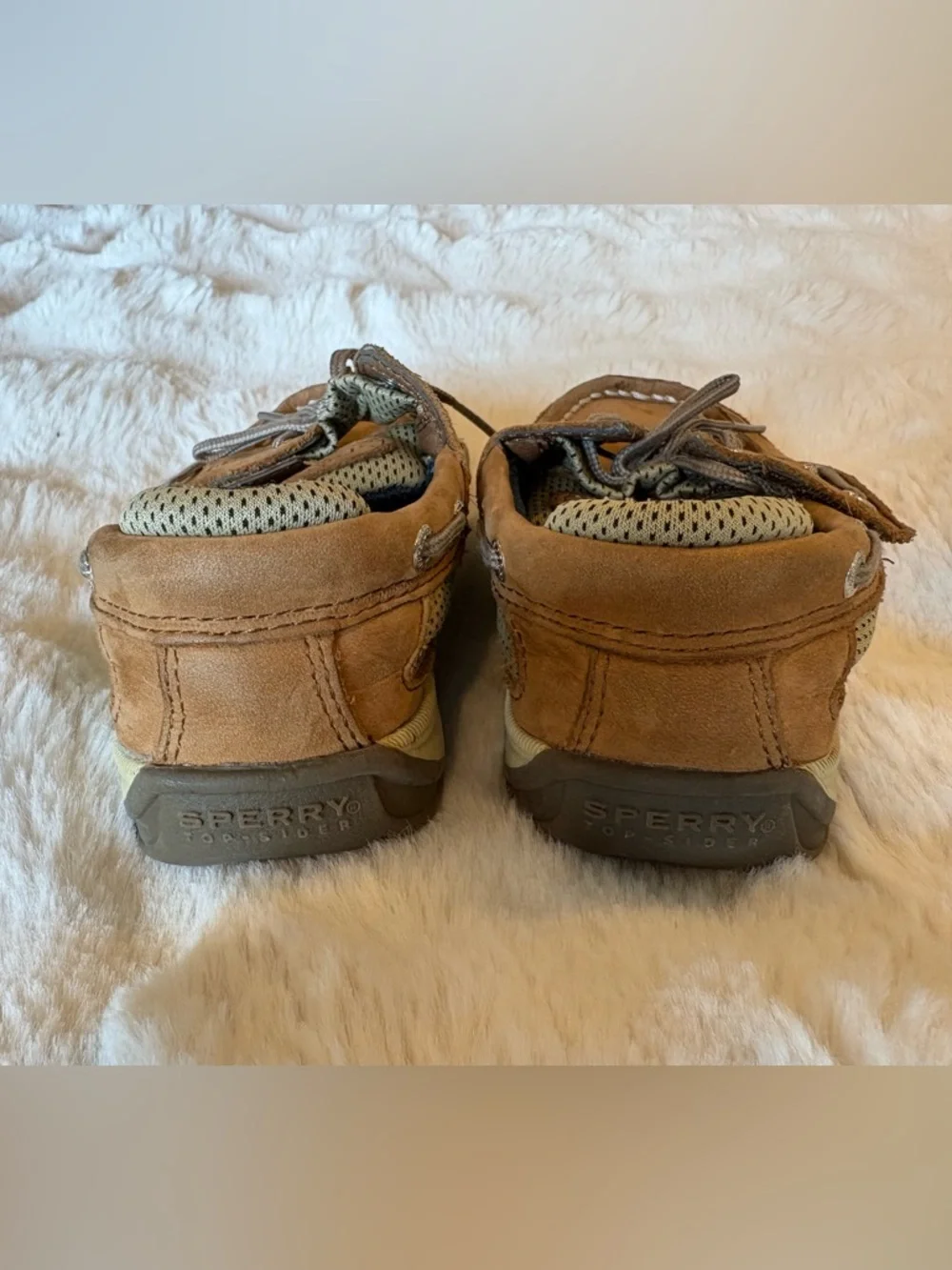 Kids size 10m Brown Leather Sperry Boat Shoes